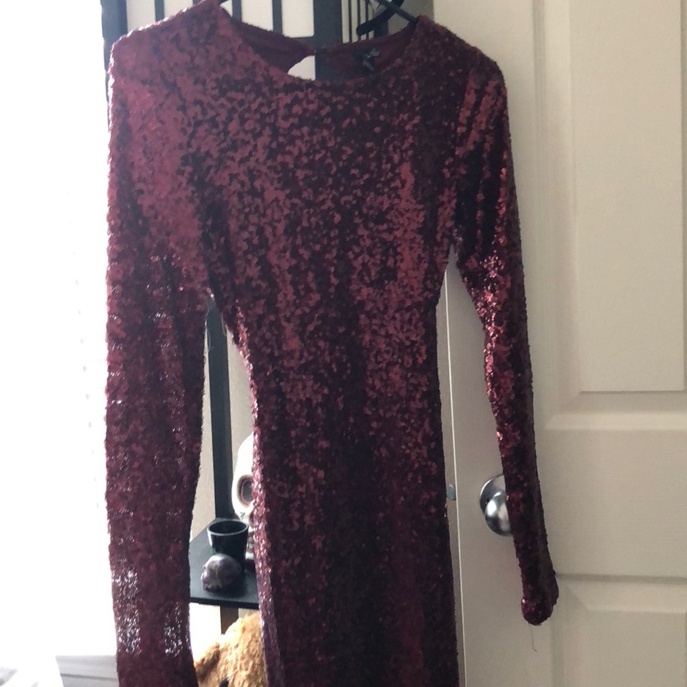 Shiny red dress